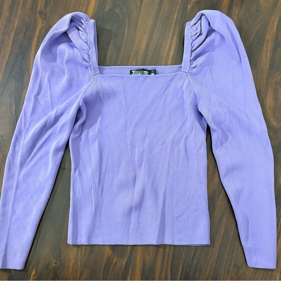 New York & Company Light Purple Square Neck Blouse - Picture 2 of 4